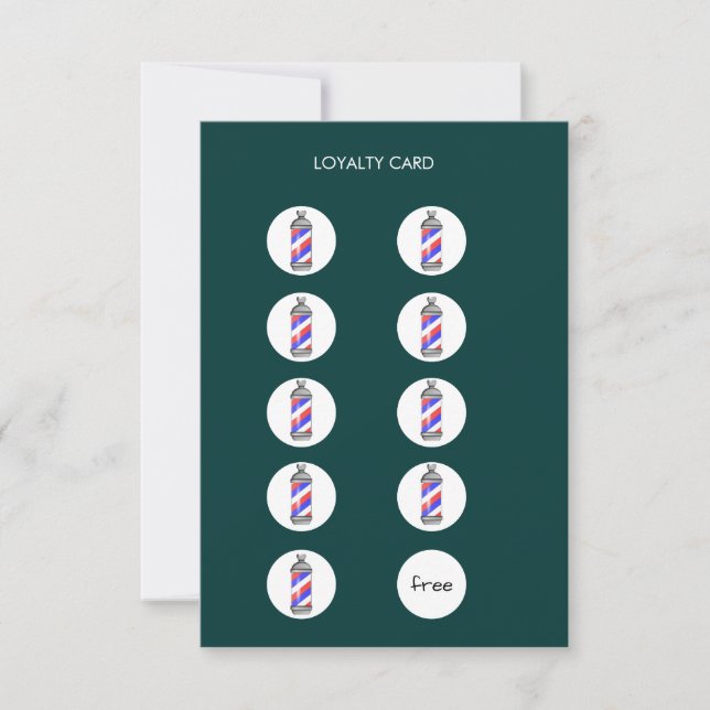 Barber Shop Loyalty Punch Card Dankeskarte (Vorderseite)