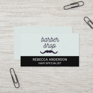 Barber Shop Mustache   Hintergrund der Streifen Visitenkarte