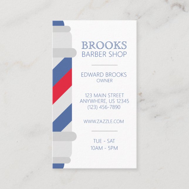 Barber Shop Pole Salon Coiffeur Cartes de visite (Devant)