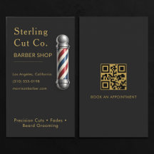 Barber Shop QR-Code Schwarz