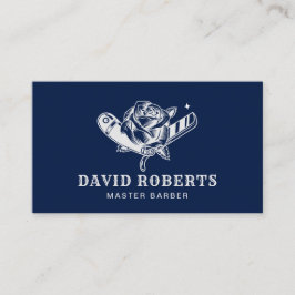 Barber Shop Razor & Rose Logo Barbershop Marine Visitenkarte