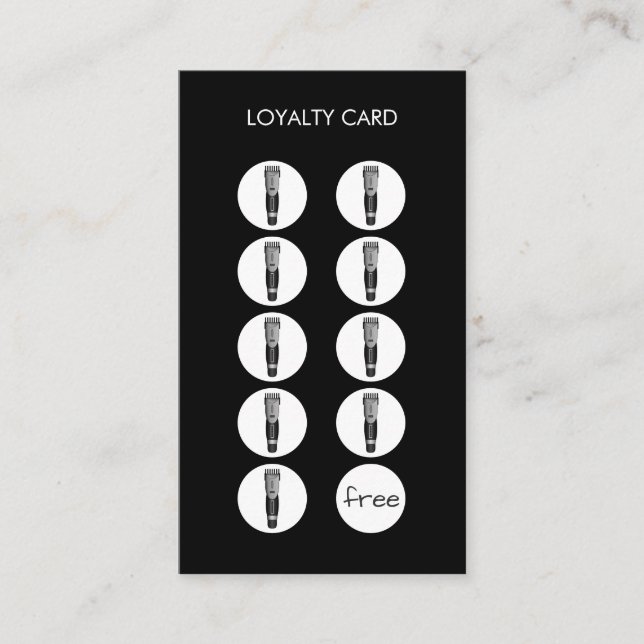 Barber Shop Razzia Clipper Loyalty Punch Card Treuekarte (Vorderseite)