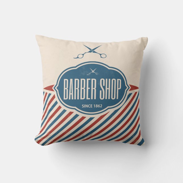 Barber Shop Retro Label Designer Akzente Kissen (Vorderseite)