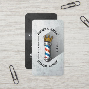 Barber Shop Royal Crown Barber Pole Friseur Salon  Visitenkarte