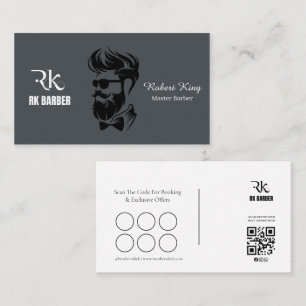 Barber Shop Stempelkarte Geschäftskarte QR Visitenkarte