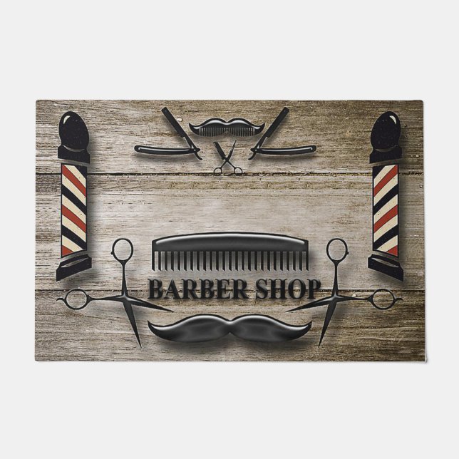 Barber Shop Welcome Mat, Hair Salon Fußmatte (Vorderseite)