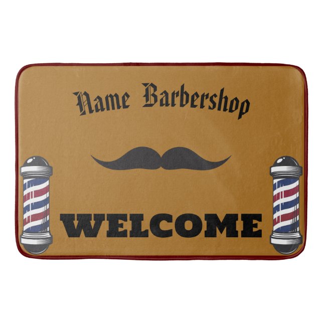 Barber Shop Willkommen Barbershop Hair Style DIY N Badematte (Vorderseite)