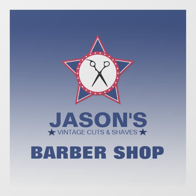 Barber ShopWindow Cling Fensteraufkleber (Blatt)