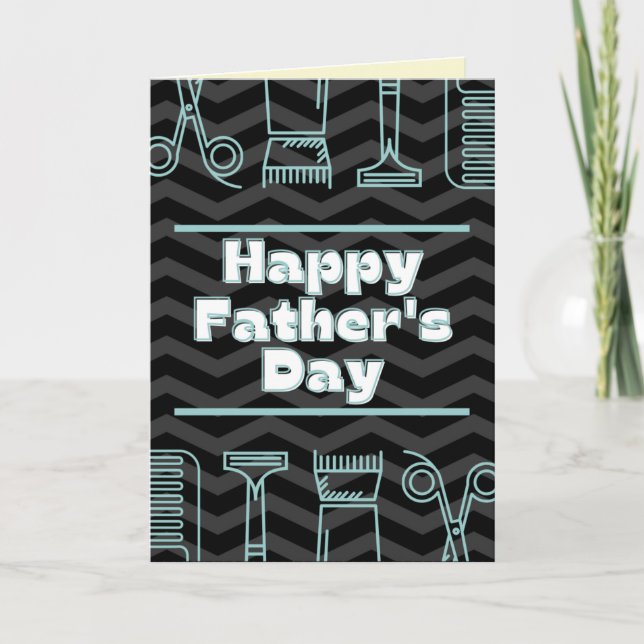 Barber Themed Happy Vatertag Card Karte (Vorderseite)