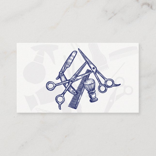 Barber Tools Blue Tint Terminierungskarte Terminkarte (Vorderseite)