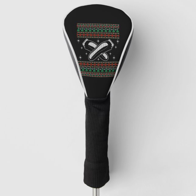 Barber Ugly Christmas Sweater Xmas Golf Headcover (Vorderseite)