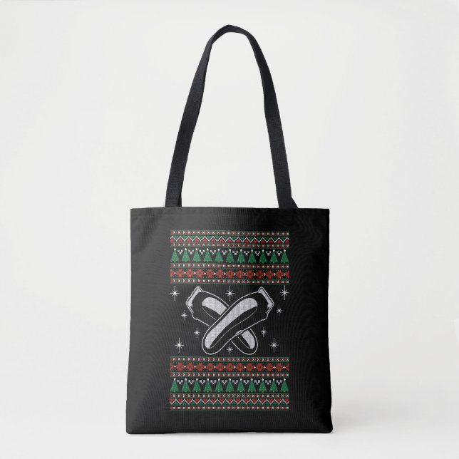 Barber Ugly Christmas Sweater Xmas Tasche (Vorderseite)