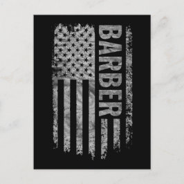 Barber USA Flag Distressed design Postkarte