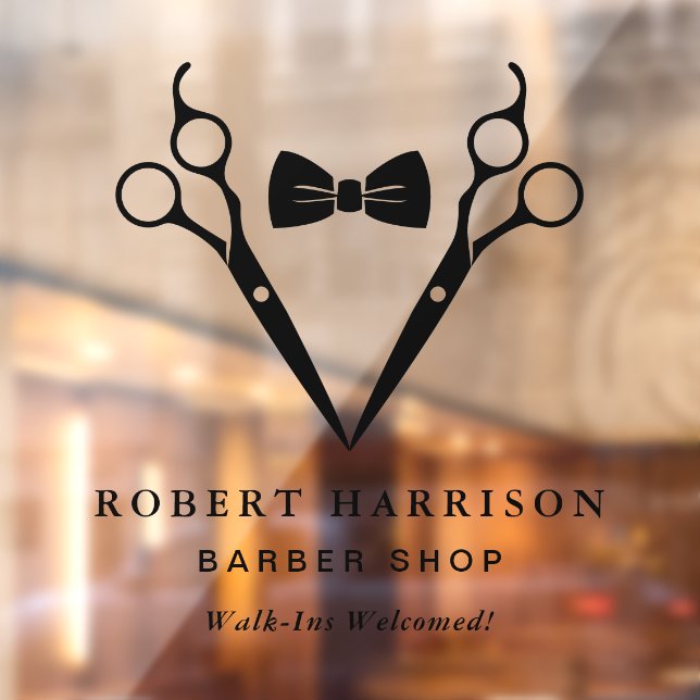 Barber Walk-Ins Barbershop Black Fensteraufkleber (Blatt 2)