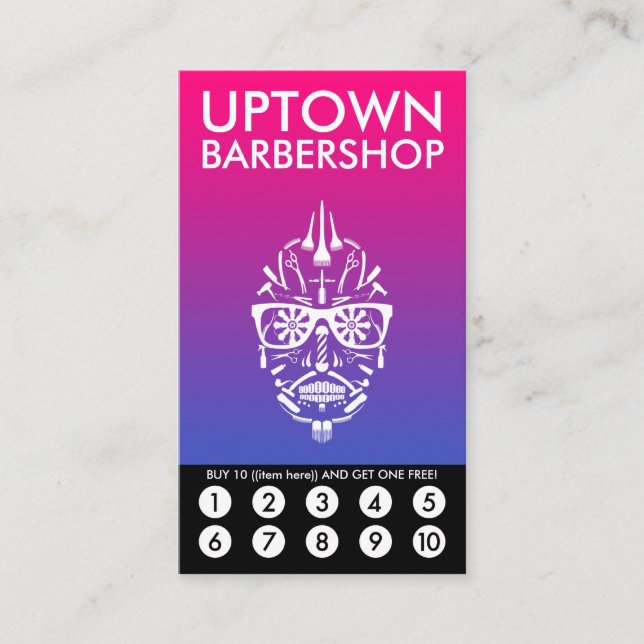 Barberboi Uptown Loyalty Punch Card Treuekarte (Vorderseite)