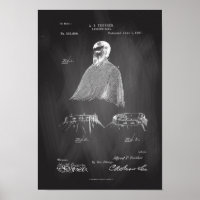 Barber's Cape Antique Patent Poster Chalkboard