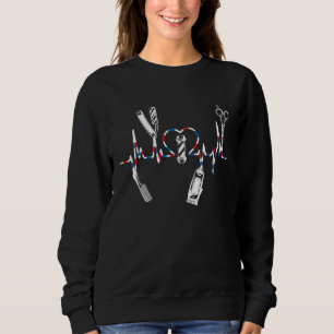 Barbers Pole Schere Haarklipper Retro Barber L Sweatshirt