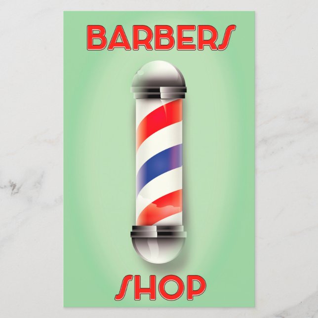 Barbers Shop Vintages Pole-Zeichen (Vorderseite)