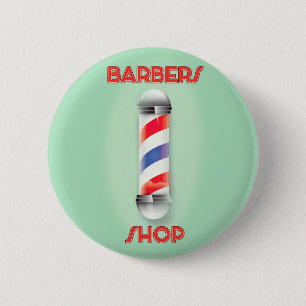 Barbers Shop Vintages Pole-Zeichen Button