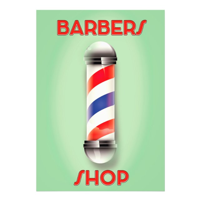 Barbers Shop Vintages Pole-Zeichen Fotodruck (Vorne)