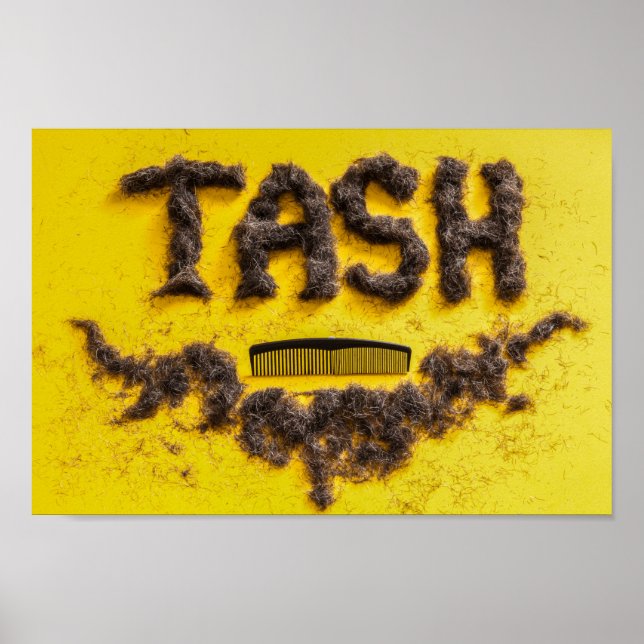 Barbers Tash-Symbol aus Haar Poster (Vorne)