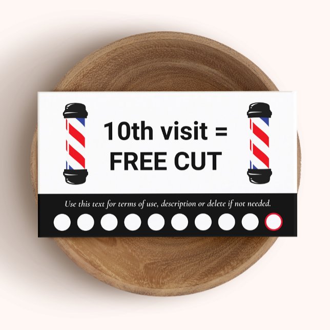 Barbershop 10 Punch Besuchen Loyalty Business Visitenkarte (Von Creator hochgeladen)