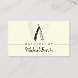 Barbershop aus Yellow Razor mustache Visitenkarte