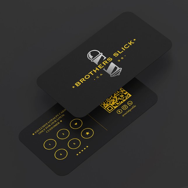 Barbershop Barber Pole Loyalty Yellow Black Visitenkarte (Barbershop Barber Pole Loyalty Yellow Black Business Card
)