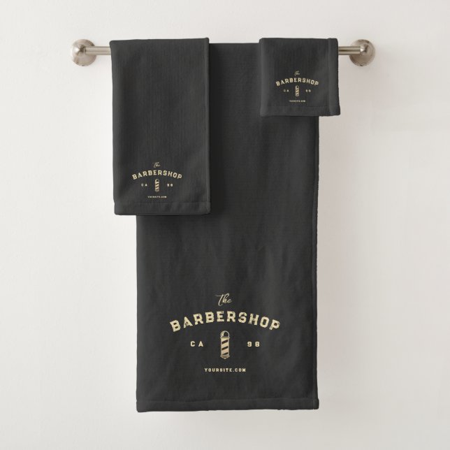 Barbershop Barber's Pole Men's Grooming Badhandtuch Set (Insitu)