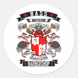 Barbershop Bass Coat of Waffen Runder Aufkleber