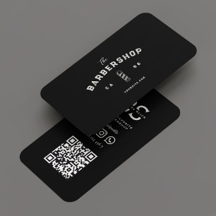 Barbershop Black Gray Pole Barber Vintag Visitenkarte