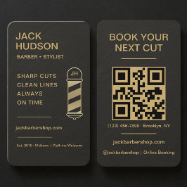 Barbershop Black Slate Stone Barber Haircut  Visitenkarte