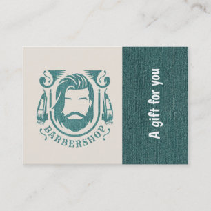 Barbershop Blue Jeans Textur Geschenkgutschein Rabattkarte