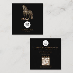 Barbershop Bronze Mustang Professional QR-Code Quadratische Visitenkarte