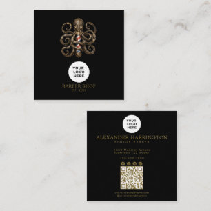 Barbershop Bronze Octopus Professioneller QR-Code Quadratische Visitenkarte