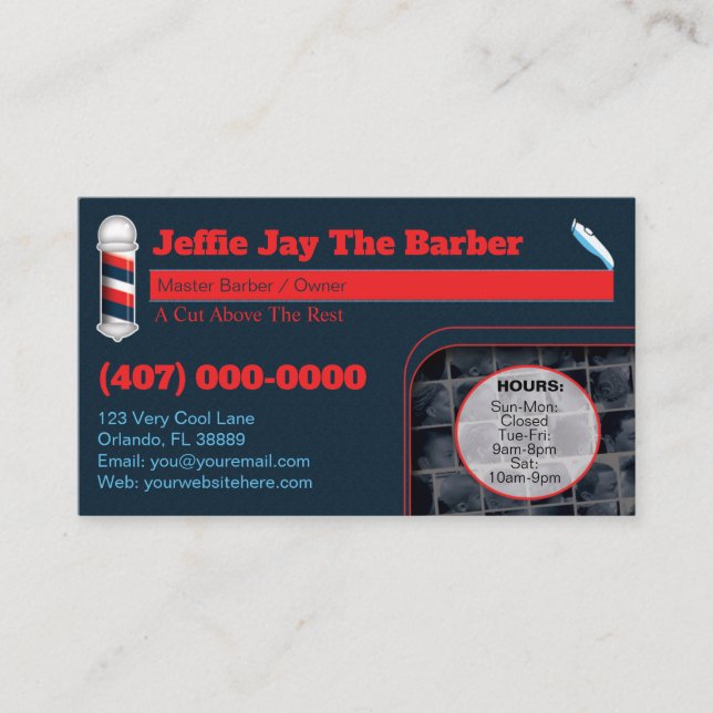 Barbershop Business Card (Barbershop-Vorlage) Visitenkarte (Vorderseite)