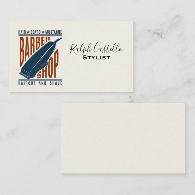 Barbershop Business Card Visitenkarte (Vorne/Hinten)