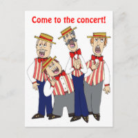 Barbershop Cartoon Quartett Persönliche Einladung