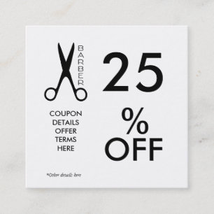 Barbershop Coupon-Karte schwarz-weiß Rabattkarte