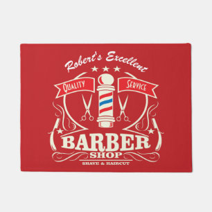 Barbershop Eingang Tür Mat Retro Red Fußmatte