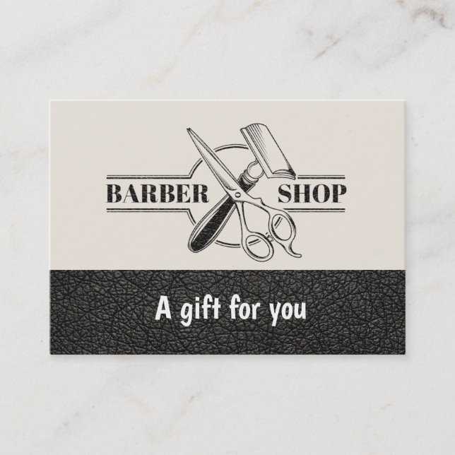 Barbershop en cuir look Certificat cadeau (Devant)