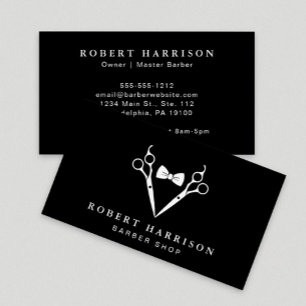 Barbershop-Friseur-Professional-Schwarz Visitenkarte