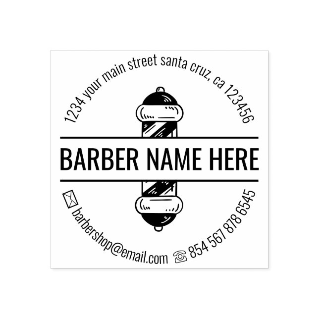 Barbershop für moderne Pole Gummistempel (Prägung)