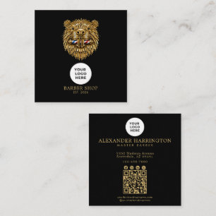 Barbershop Golden Beaver Professional QR-Code Quadratische Visitenkarte