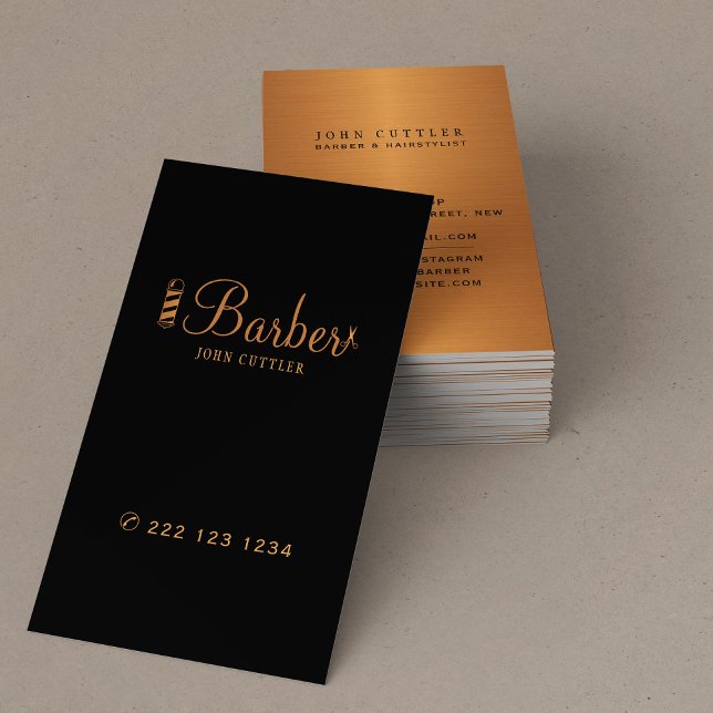 Barbershop Goldschere Pol Friseurwerbung Visitenkarte (Von Creator hochgeladen)