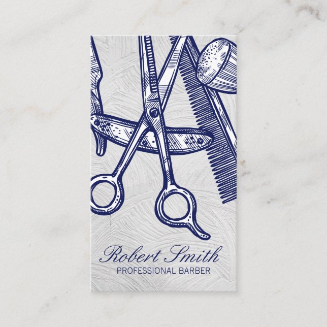 Barbershop | Haare Stylist Tools Shears Visitenkarte (Vorderseite)