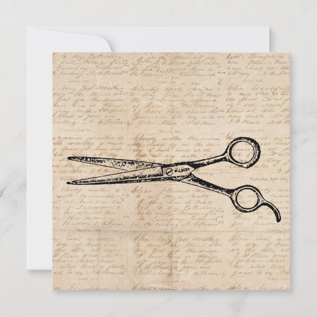Barbershop Hair Cutting Scheren Barber Scheren Einladung (Vorderseite)