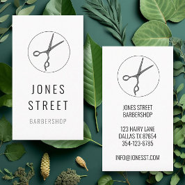 Barbershop Hair Stylist Scheren Minimalistisch Coo Visitenkarte