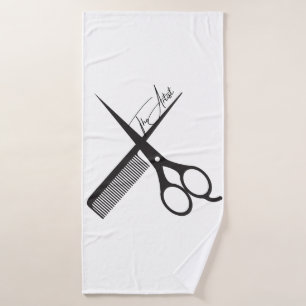 Barbershop Hairstylist & Barber Saloon Art Badehandtuch