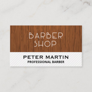 Barbershop Holz und Streifen Visitenkarte